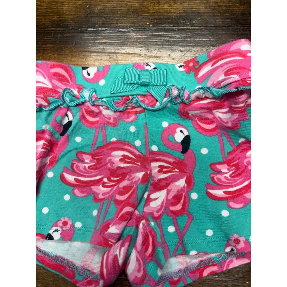 Gymboree‎ Teal And Pink Bow Flamingo Print Shorts Size 3T